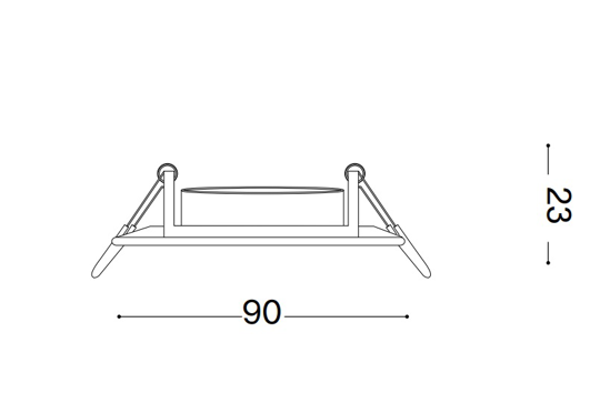 Faretto quadrato da incasso a soffitto orientabile lounge fi cromo ideal lux fp