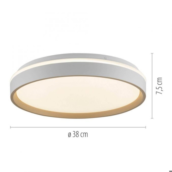Plafoniera rotonda bianco sabbia led 20w 2700k a 6500k cont elecomando