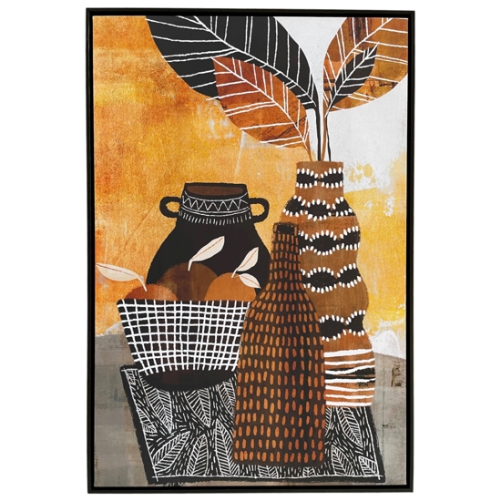 Quadro verticale etnico per soggiorno cornice nera 80x120