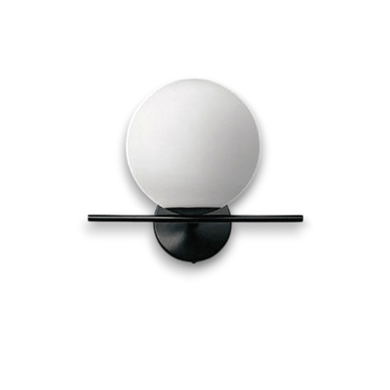 Jugen miloox sforzin applique moderna nero vetro boccia bianca