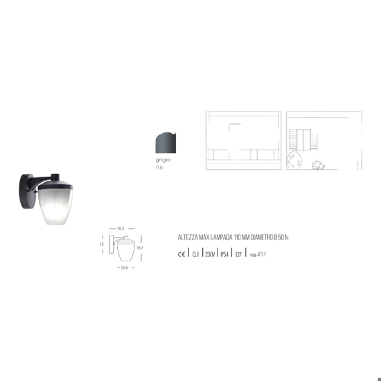 Applique per esterno grigio fp 