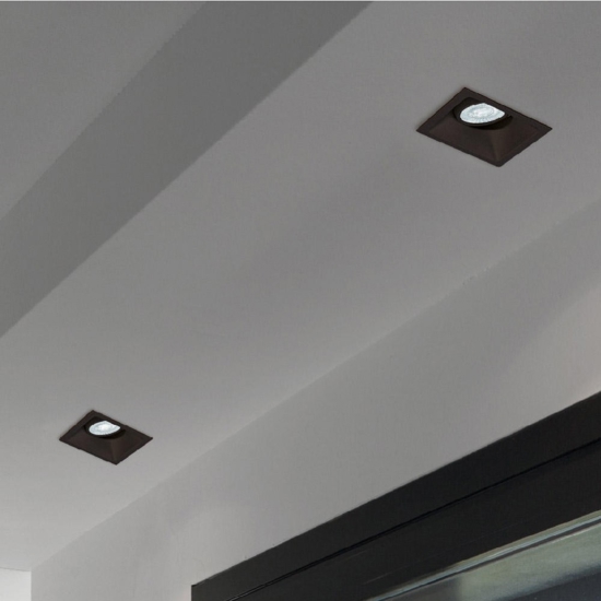 Ideal lux game trim square faretto da incasso led 11w 3000k 220v quadrato nero