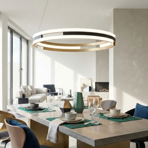 Lampadario nero oro per soggiorno led 2700k a 5000k app con telecomando