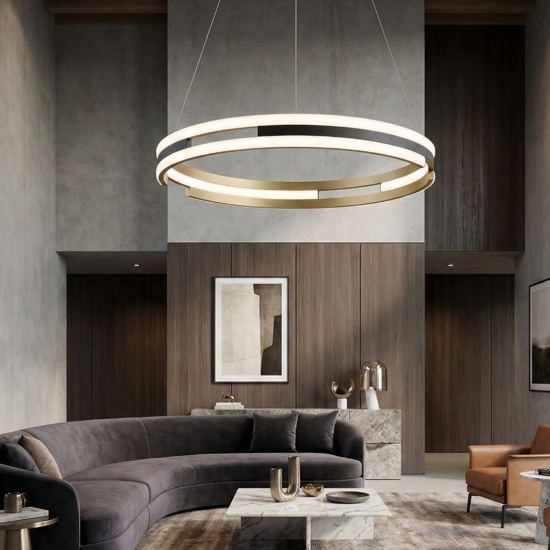 Lampadario nero oro per soggiorno led 2700k a 5000k app con telecomando