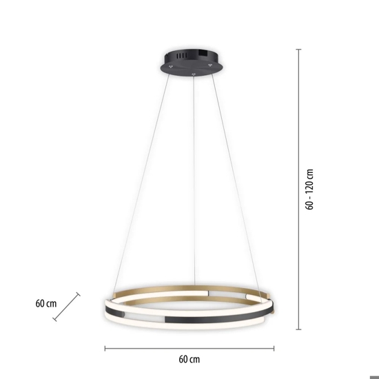 Lampadario nero oro per soggiorno led 2700k a 5000k app con telecomando