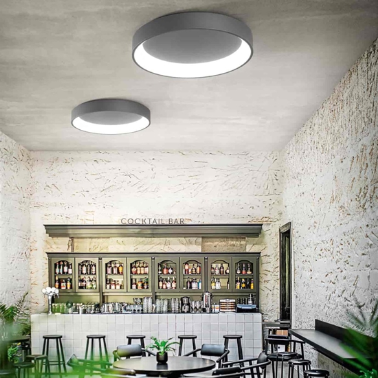 Plafoniera led 35w 60cm grigio 3000k-4000k affralux band diodi