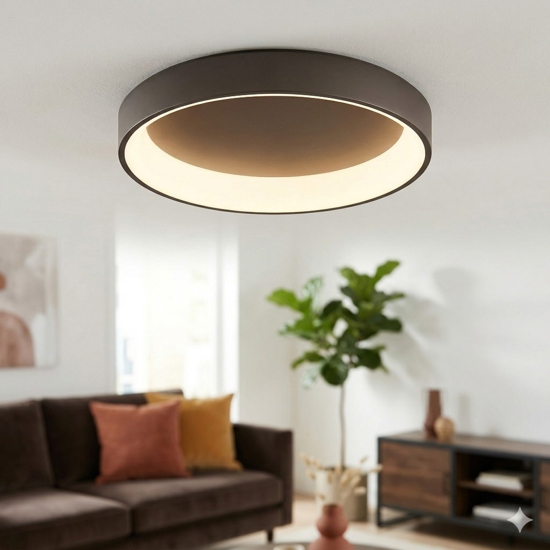Plafoniera led 80cm anello cerchio 90w 3200k caffe affralux band diodi