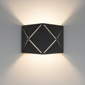 Applique nero led 6w 3000k design moderna per interni