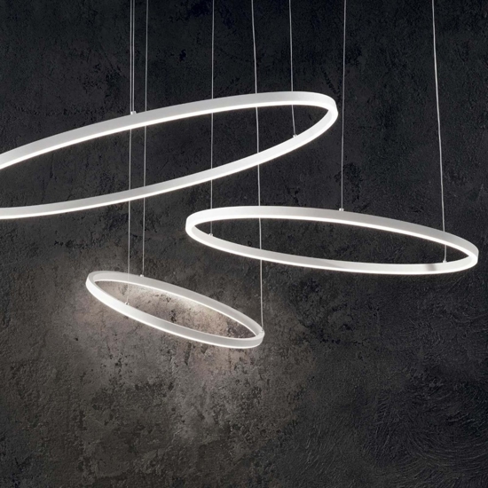 Ideal lux oracle slim sp d050 round bianco lampadario led 30w 3000k