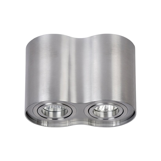 Plafoniera da soffitto per cucina con 2 faretti orientabili nickel fp
