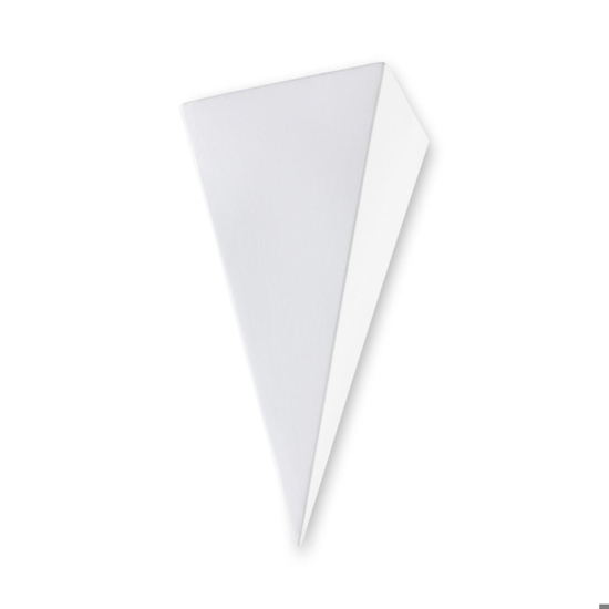 Applique in ceramica bianco angolare piramidale