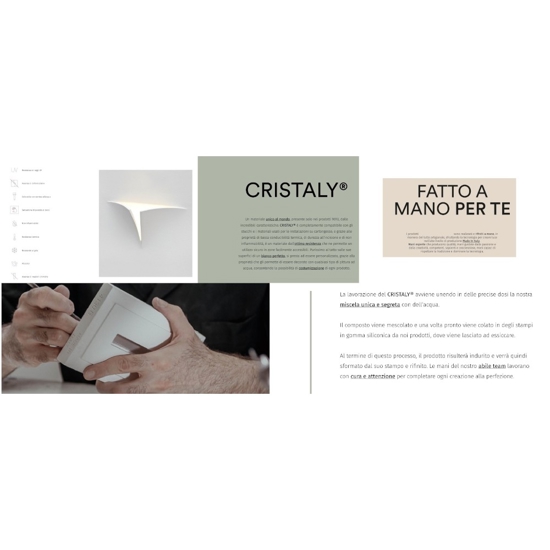 Applique di gesso cristaly cilindro bianco verniciabile