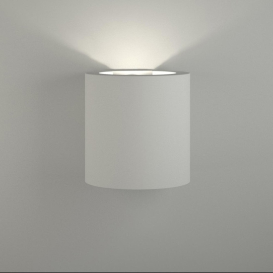 Applique di gesso cristaly cilindro bianco verniciabile