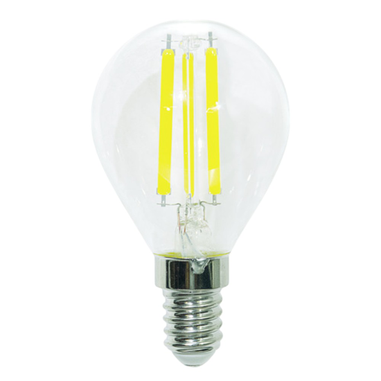 Lampadina minisfera led 4.5w e14 2700k 470lm vetro trasparente