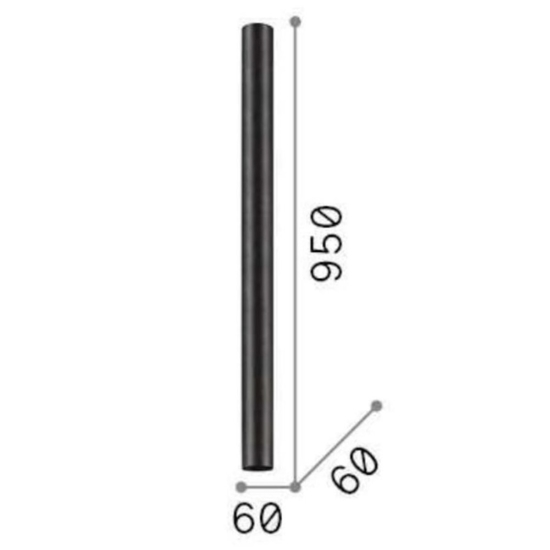 Ideal lux look pl1 h95 faretto nero per penisola cucina gu10 3000k