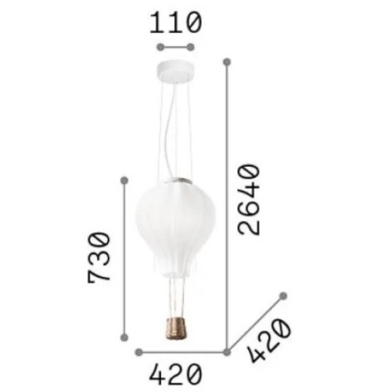 Dream big sp1 d42 ideal lux lampadario mongolfiera per cameretta