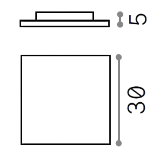 Mib pl square 3000k idea lux plafoniera per esterno bianca led 3000k