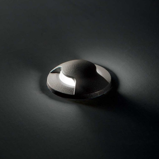 Way ideal lux faretto da incasso a pavimento per esterno nero tondo calpestabile fp
