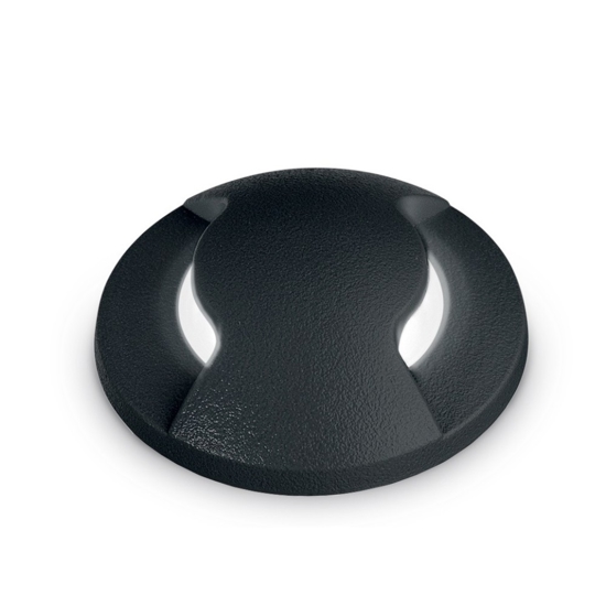 Way ideal lux faretto da incasso a pavimento per esterno nero tondo calpestabile fp