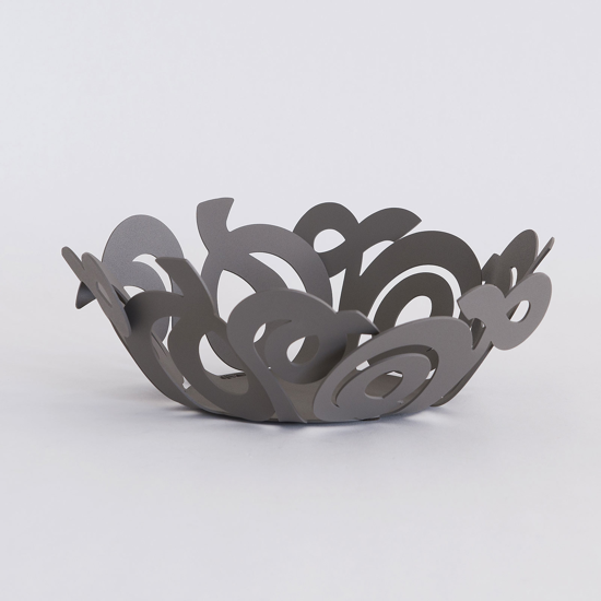 Centrotavola fruttiera metallo colore fango fp