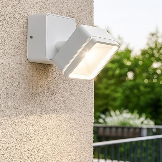 Omega ap square ideal lux applique da esterno bianco led 7w 4000k