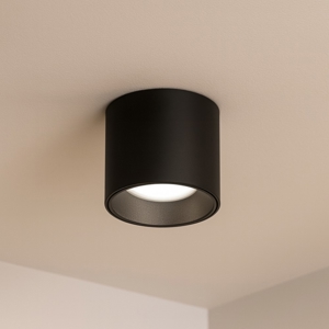 Ideal lux dot pl round piccolo faretto led 3000k nero cilindro