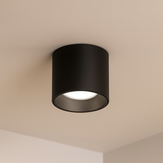 Ideal lux dot pl round piccolo faretto led 3000k nero cilindro