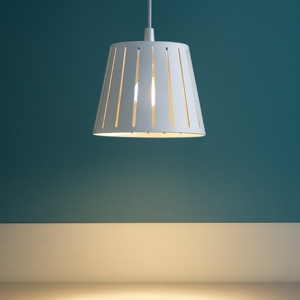 Lampada a sospensione cono design bianca moderna per isola penisola fp