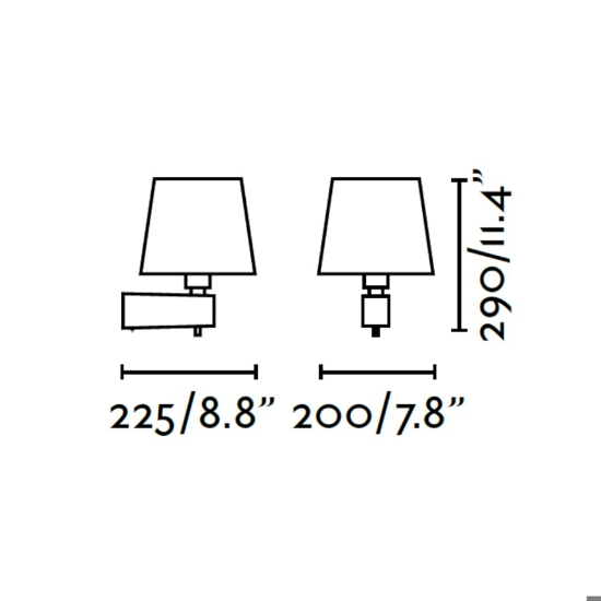 Applique per camera da letto moderna da parete con interruttore