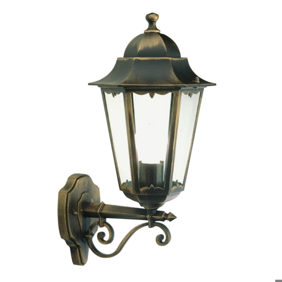 Applique lanterna per esterno oro nero brunito fp