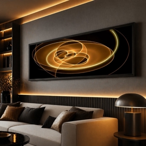Quadro cosmo con luce design moderno 50x150 cm per soggiorno fp