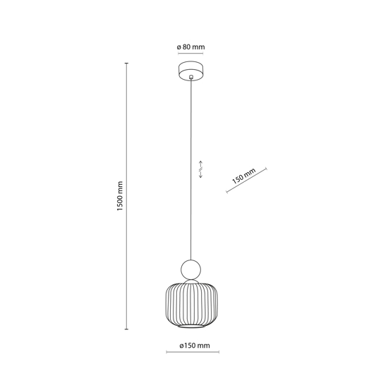 Lampada a sospensione inserti in legno vetro bianco