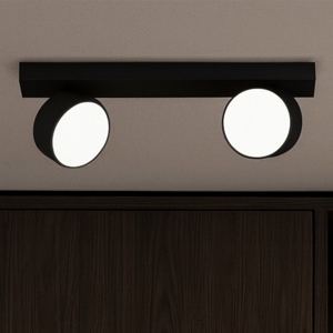 Toplight plafoniera moderna nera con due faretti led orientabili
