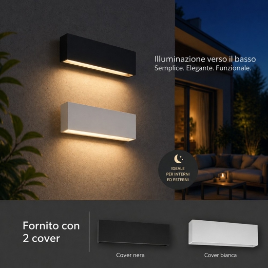 Isyluce applique da esterno 6w 4000k cover antracite bianco