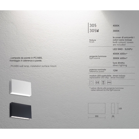 Isyluce applique da esterno led 12w 3000k cover intercambiabile