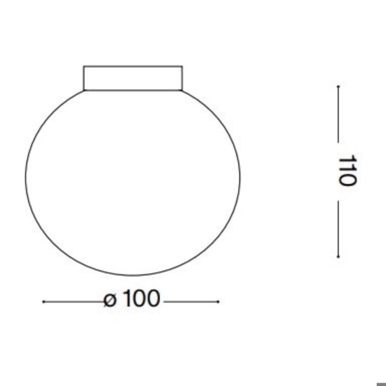 Mapa ap1 d10 applique camera da letto sfera di vetro bianco