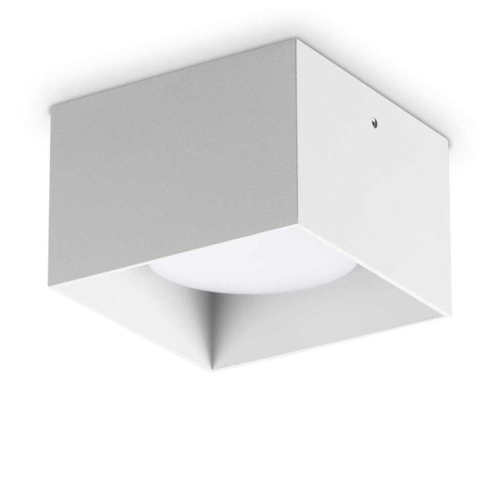 Ideal lux spike pl1 square faretto quadrato bianco led 3000k