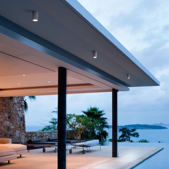 Faretto per esterno a soffitto cilindro isyluce antracite