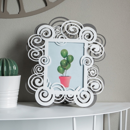 Cornice portafoto moderno da tavolo colore bianco fango fp