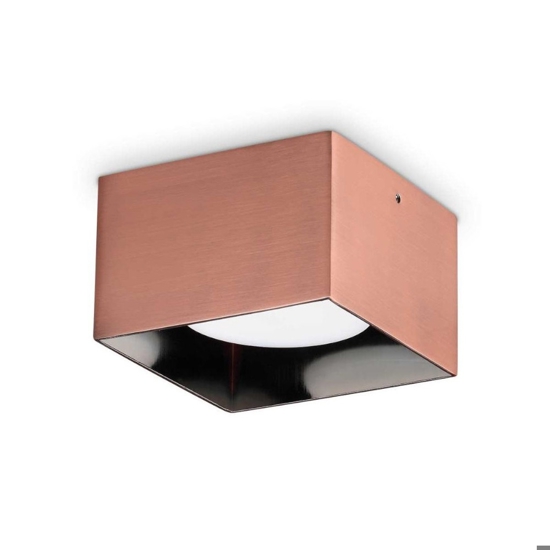 Spike pl1 square ideal lux faretto quadrato rame 3000k per soffitto
