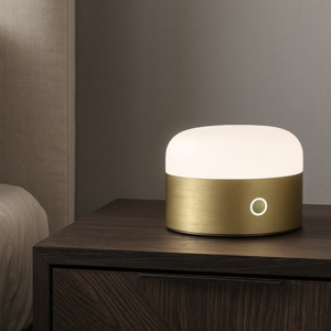 Mignon tl ideal lux lampada abat jour ottone led 3000k touch dimmer fp