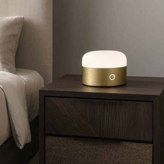 Mignon tl ideal lux lampada abat jour ottone led 3000k touch dimmer fp