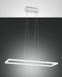 Fabas bard lampadario per cucina moderna dimmerabile bianco rettangolare