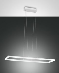 Fabas bard lampadario per cucina moderna dimmerabile bianco rettangolare