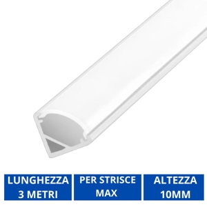 Profilo agolare 3mt lineare per strisce led sottopensile ideal lux per strip 8mm