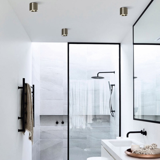 Faretto per esterno bagno cilindro cromo da soffitto
