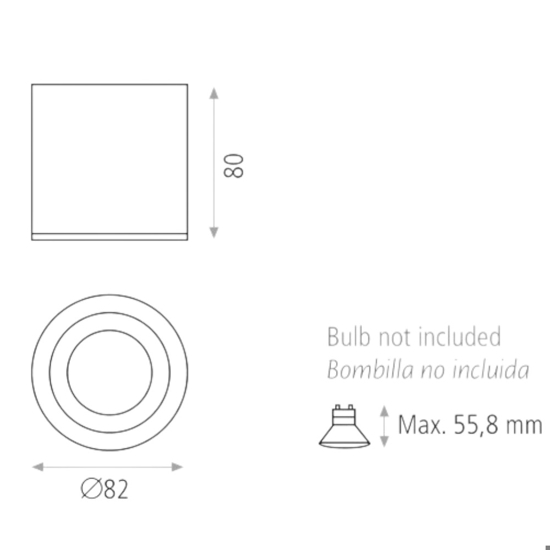 Faretto per esterno bagno cilindro cromo da soffitto