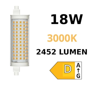 Life lampadina r7s 118 led 18w 3000k 2454 lumen ottica 320