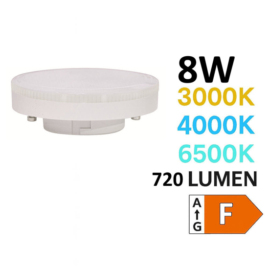 Life lampadina gx53 led 8w 3000 4000k 6500k 720 lumen