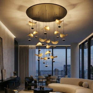 Eglo lampadario moderno dracera oro per soggiorno led 39w 3000k